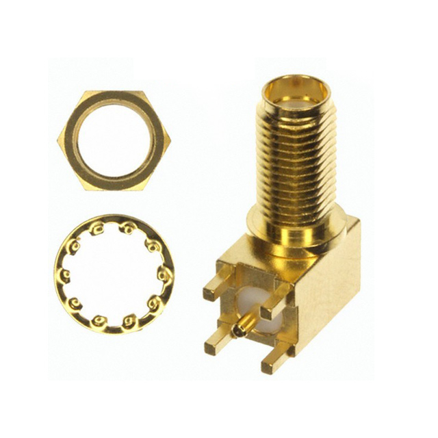 موصل SMA R/A ذو نوعية جيدة لحام ثنائي الفينيل متعدد الكلور للمطلي الذهبي C06 