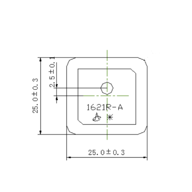1621MHz هوائي السيراميك RHCP GL1621R2540ABDB1-T