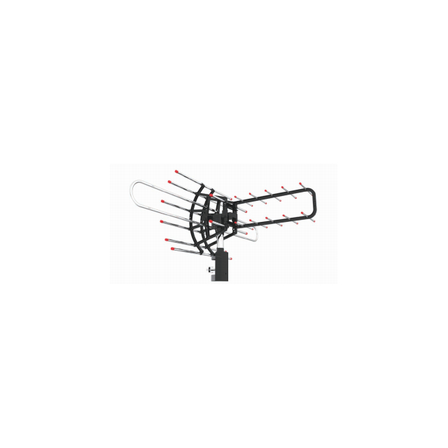 هوائي التلفزيون بنطاق 47-862 ميجاهرتز، كسب 28 ديسيبل مع نسبة أمامية إلى خلفية ≥24 ديسيبل