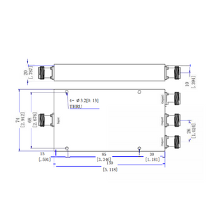700-2700MHz 50W NF 3-Way Power Splitter GL-727-3-NF 