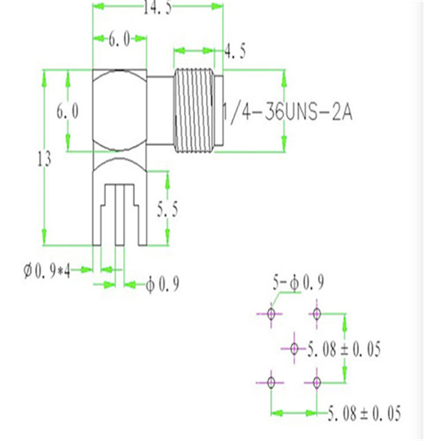 C06 DRIND SMA R/A للبعد لحام PCB 