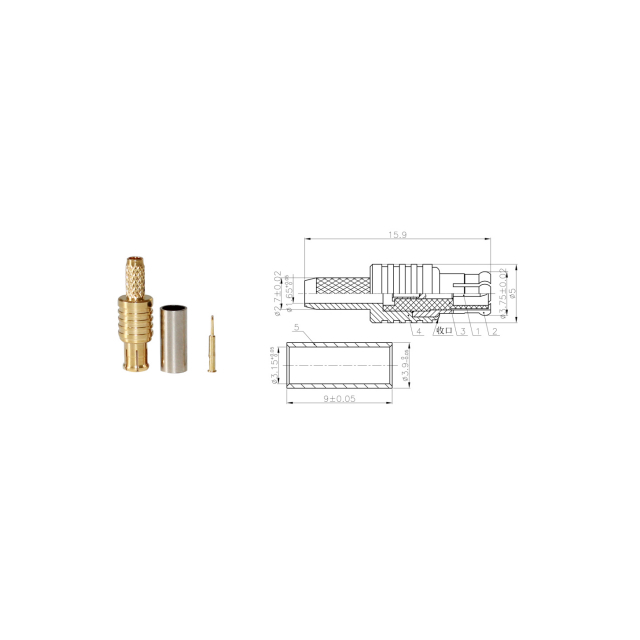 موصل MCX بسرعة 8 جيجا هرتز صناعي عالي الوضوح